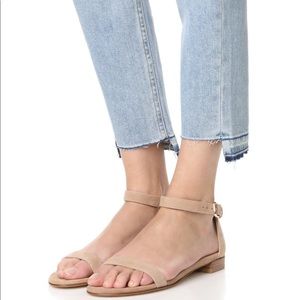 Stuart Weitzman Nudistflat sandal Cashew Suede 9